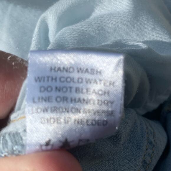 PacSun Light Indigo Ruched Wide Leg Jeans-Size Medium - Picture 7 of 10